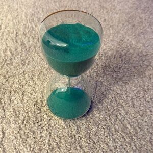 Glass Hourglass with Green Sand